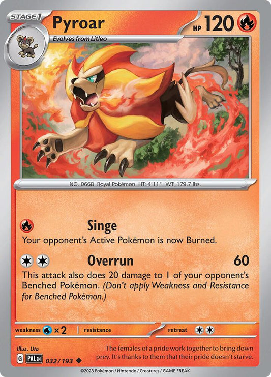 Pyroar - 032/193 032/193 Uncommon Paldea Evolved Pokémon card