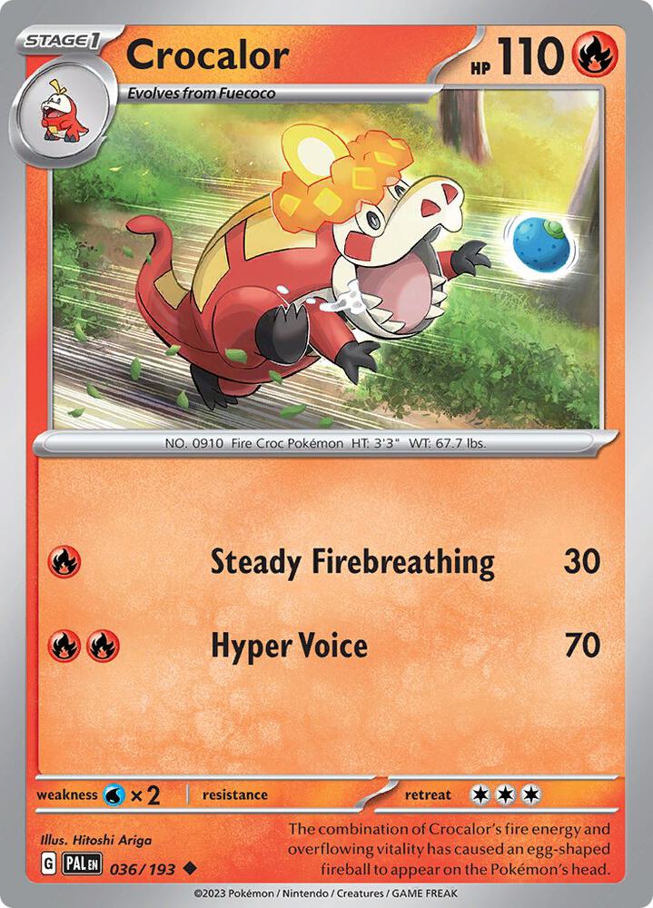 Crocalor - 036/193 036/193 Uncommon Paldea Evolved Pokémon card