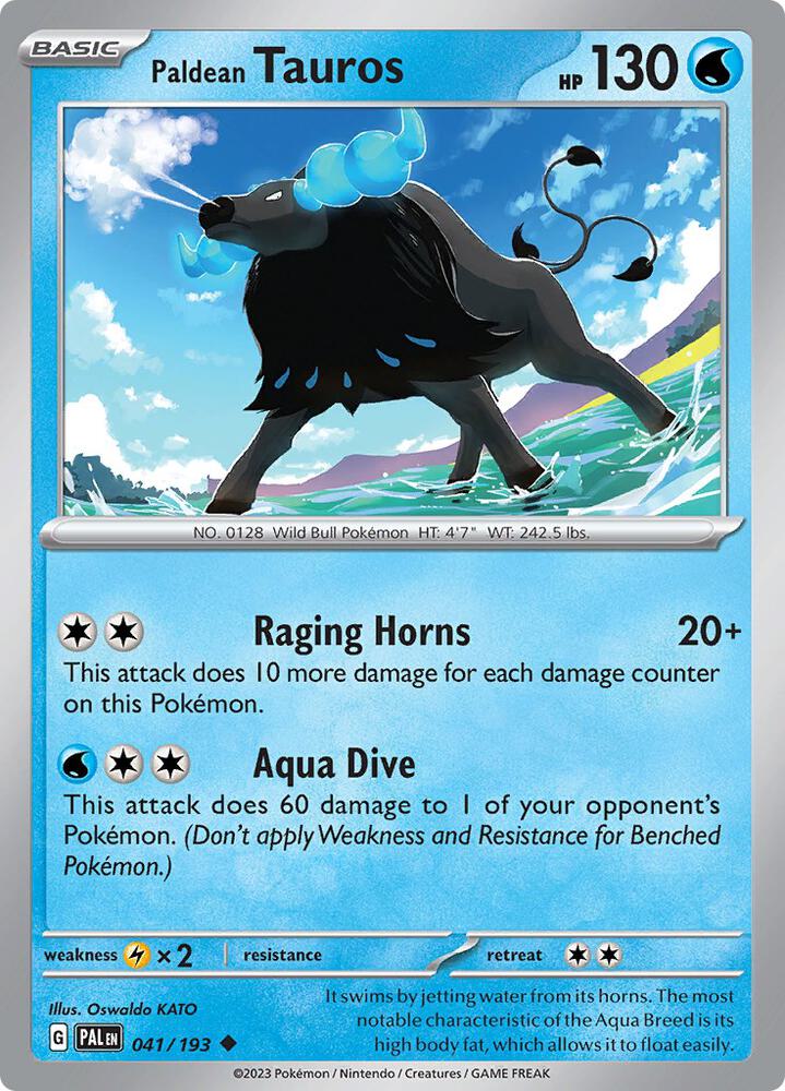 Paldean Tauros - 041/193 041/193 Uncommon Paldea Evolved Pokémon card