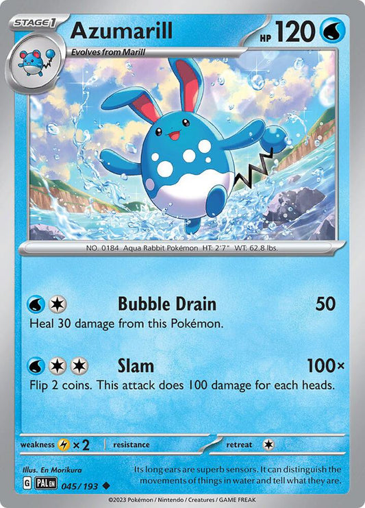 Azumarill 045/193 Uncommon Paldea Evolved Pokémon card