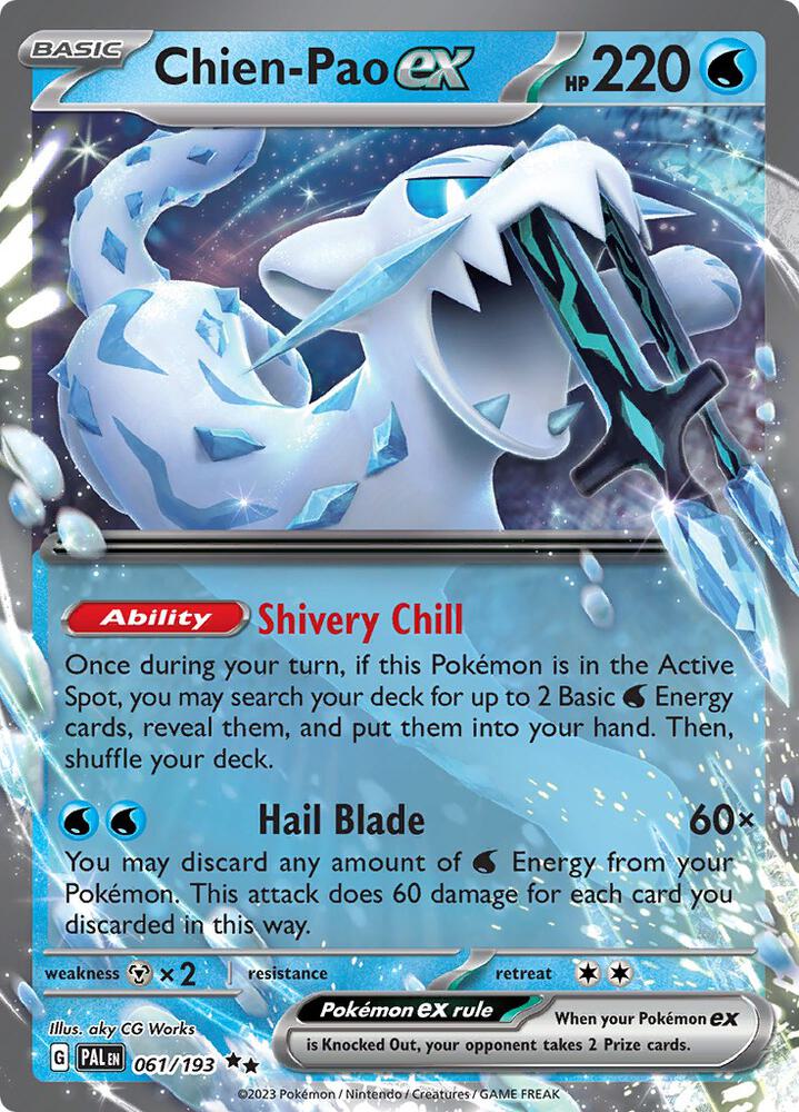 Chien-Pao ex - 061/193 061/193 Double Rare Paldea Evolved Pokémon card