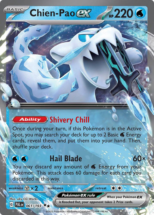 Chien-Pao ex - 061/193 061/193 Double Rare Paldea Evolved Pokémon card