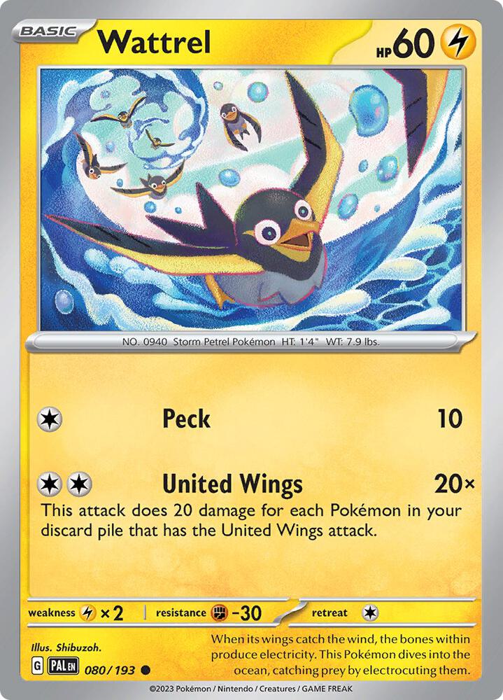 Wattrel - 080/193 080/193 Common Paldea Evolved Pokémon card