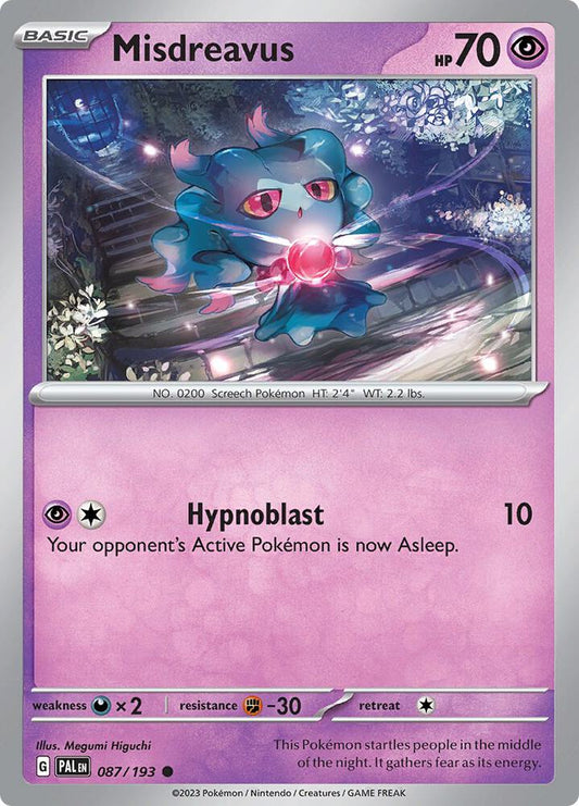 Misdreavus 087/193 Common Paldea Evolved Pokémon card