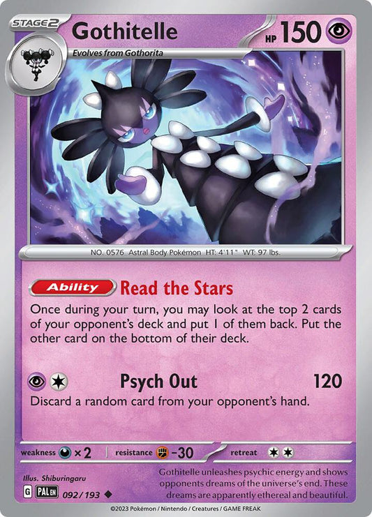 Gothitelle 092/193 Uncommon Paldea Evolved Pokémon card