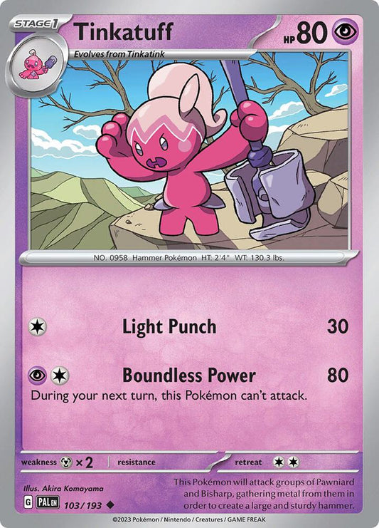 Tinkatuff - 103/193 103/193 Uncommon Paldea Evolved Pokémon card