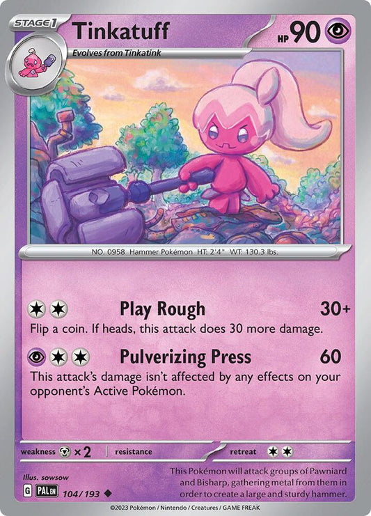 Tinkatuff - 104/193 104/193 Uncommon Paldea Evolved Pokémon card