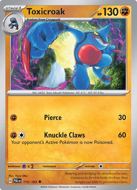 Toxicroak 115/193 Uncommon Paldea Evolved Pokémon card