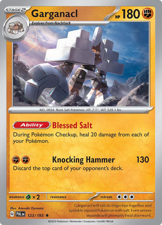Garganacl 123/193 Rare Paldea Evolved Pokémon card