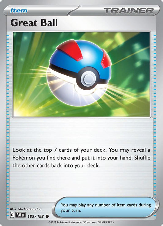 Great Ball 183/193 Common Paldea Evolved Pokémon card