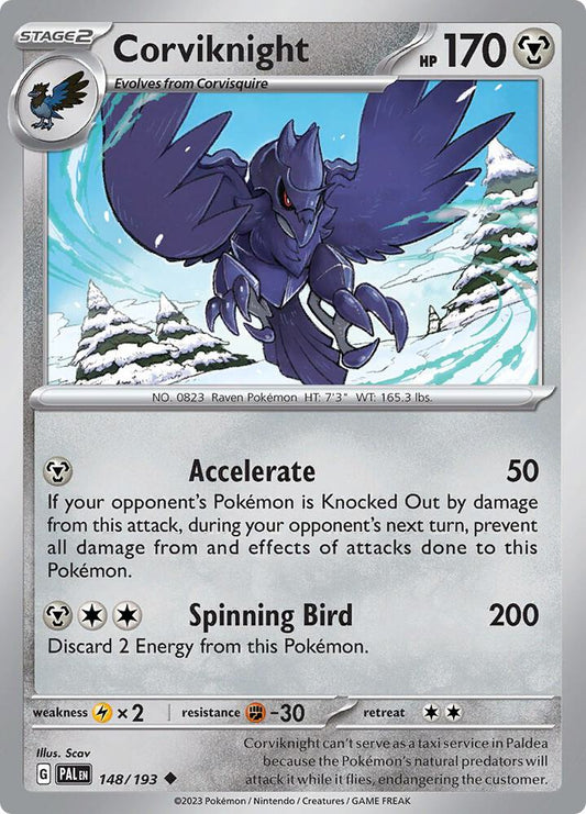 Corviknight 148/193 Uncommon Paldea Evolved Pokémon card