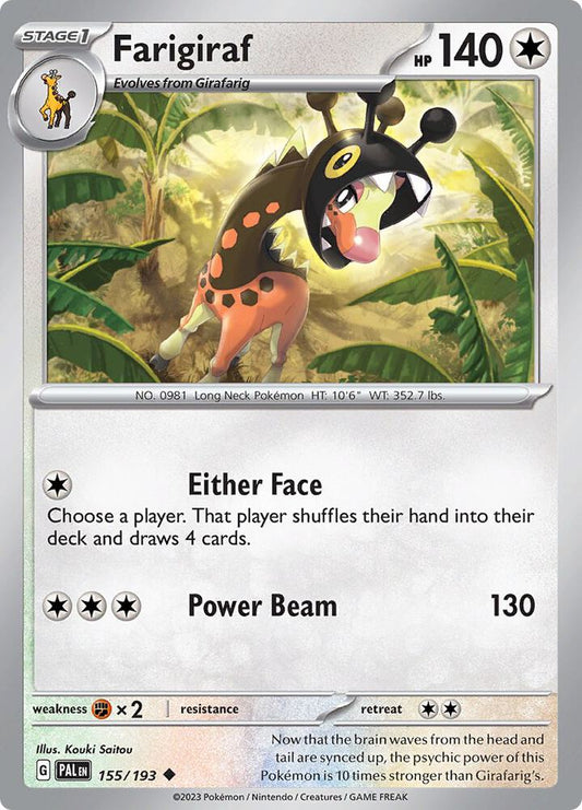 Farigiraf 155/193 Uncommon Paldea Evolved Pokémon card