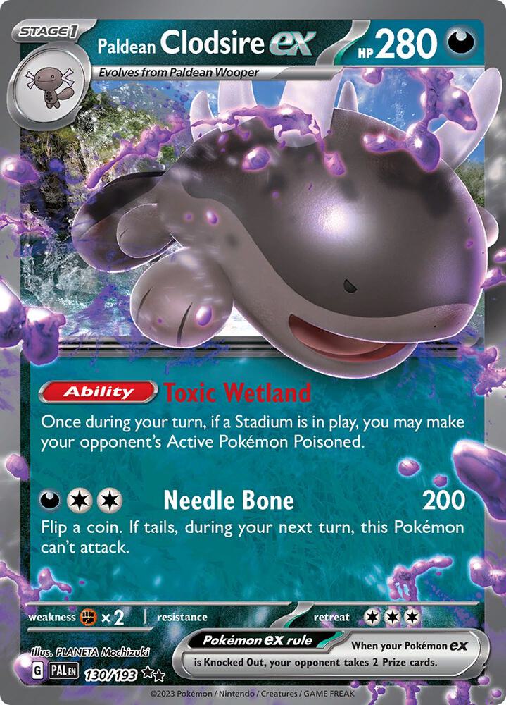 Paldean Clodsire ex - 130/193 Double Rare SV02: Paldea Evolved