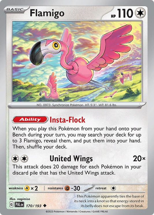 Flamigo 170/193 Uncommon Paldea Evolved Pokémon card
