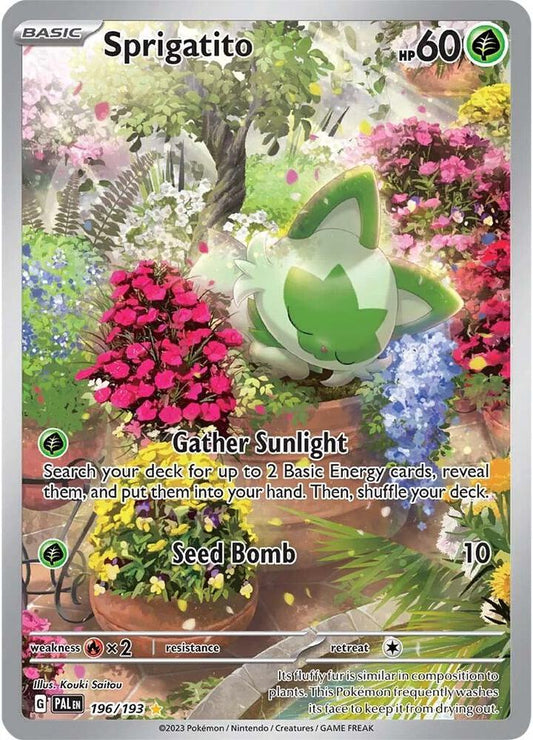 Sprigatito - 196/193 196/193 Illustration Rare Paldea Evolved Pokémon card