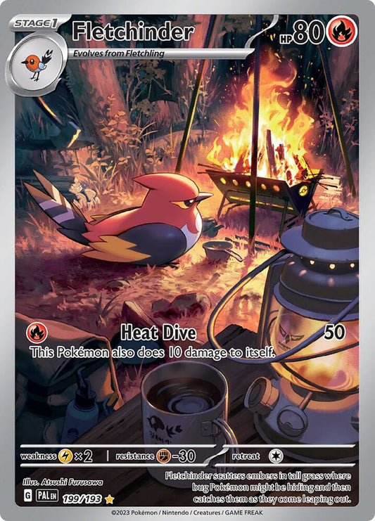 Fletchinder - 199/193 199/193 Illustration Rare Paldea Evolved Pokémon card