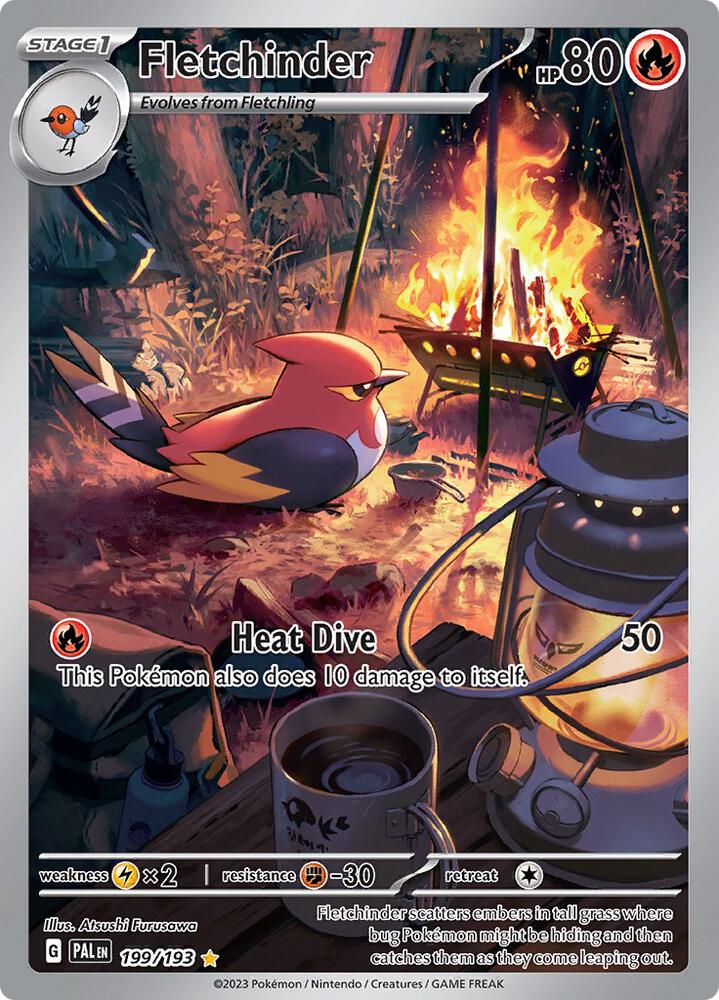 Fletchinder - 199/193 Illustration Rare SV02: Paldea Evolved