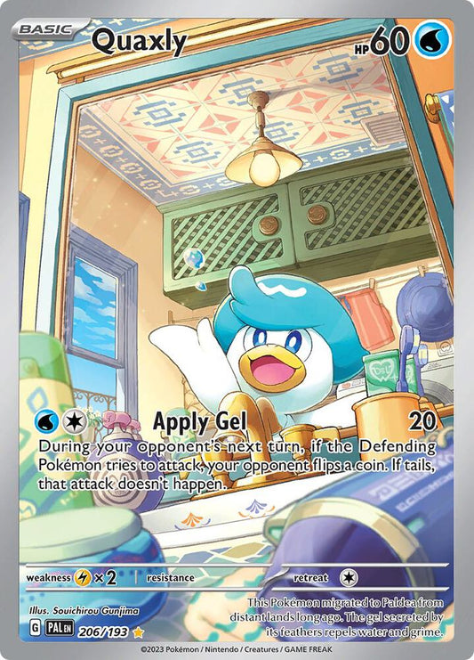 Quaxly - 206/193 206/193 Illustration Rare Paldea Evolved Pokémon card