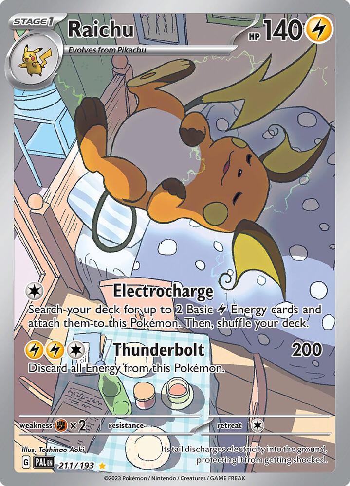 Raichu - 211/193 211/193 Illustration Rare Paldea Evolved Pokémon card