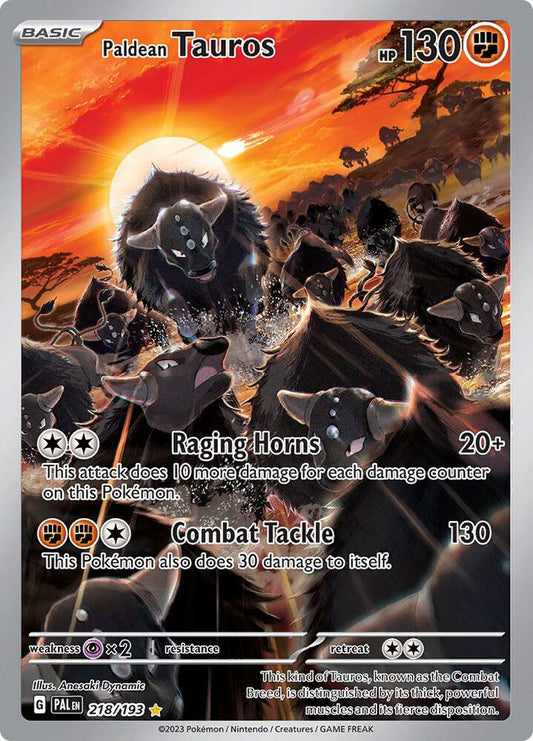 Paldean Tauros - 218/193 218/193 Illustration Rare Paldea Evolved Pokémon card
