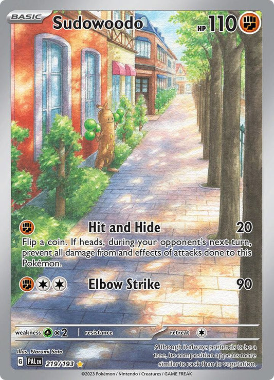 Sudowoodo - 219/193 219/193 Illustration Rare Paldea Evolved Pokémon card