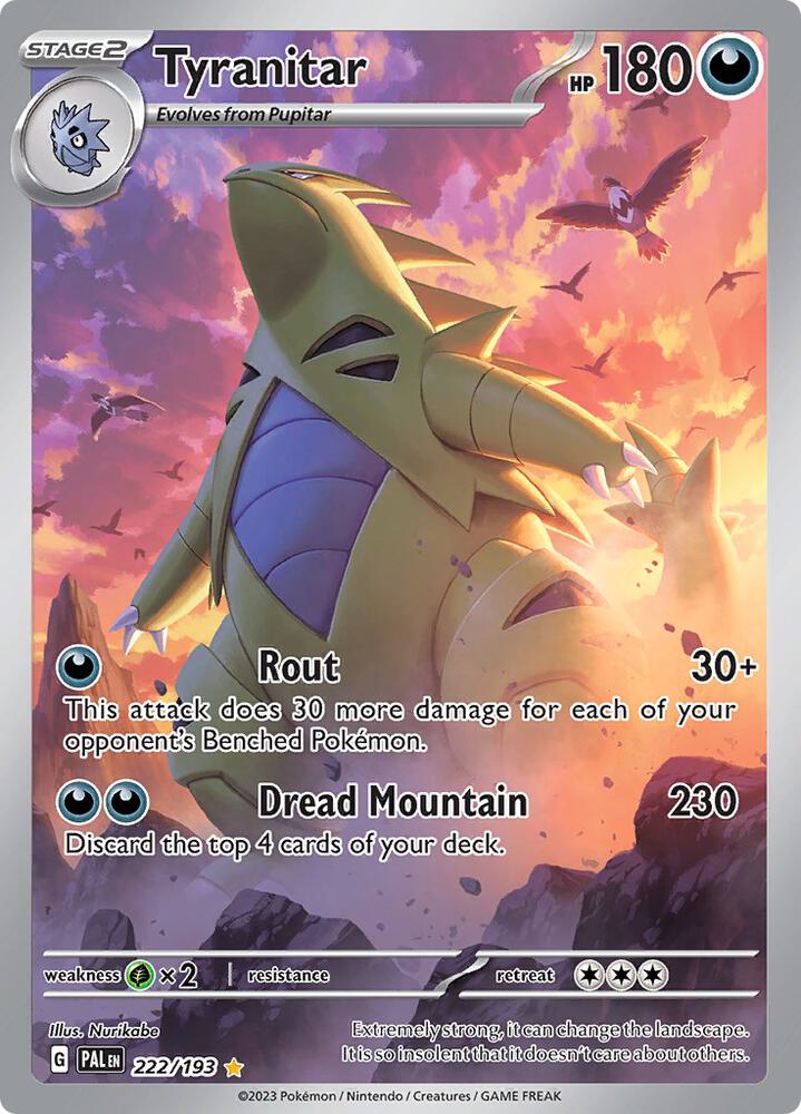 Tyranitar - 222/193 222/193 Illustration Rare Paldea Evolved Pokémon card