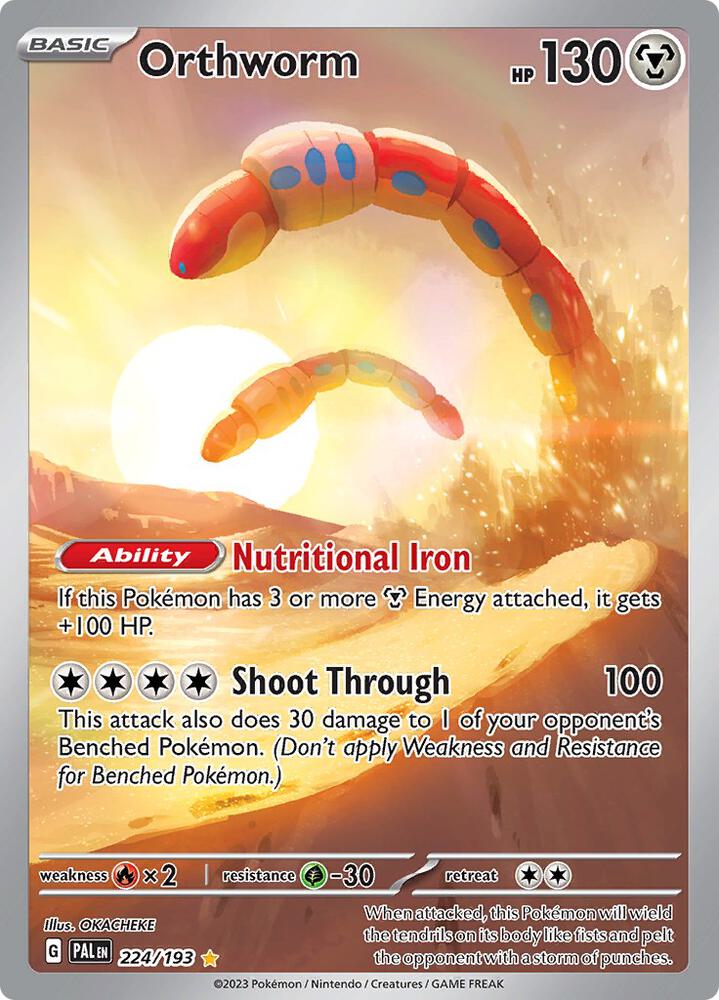 Orthworm - 224/193 224/193 Illustration Rare Paldea Evolved Pokémon card