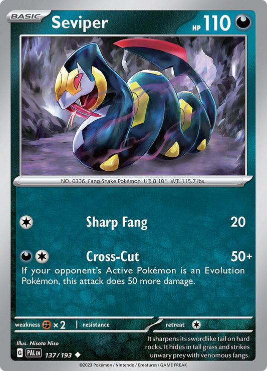 Seviper 137/193 Uncommon Paldea Evolved Pokémon card
