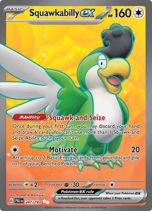 Squawkabilly ex - 247/193 247/193 Ultra Rare Paldea Evolved Pokémon card