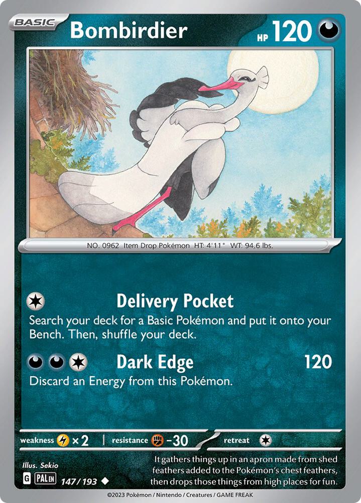 Bombirdier 147/193 Uncommon Paldea Evolved Pokémon card