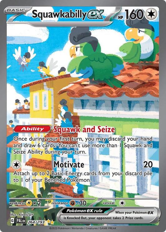 Squawkabilly ex - 264/193 264/193 Special Illustration Rare Paldea Evolved Pokémon card