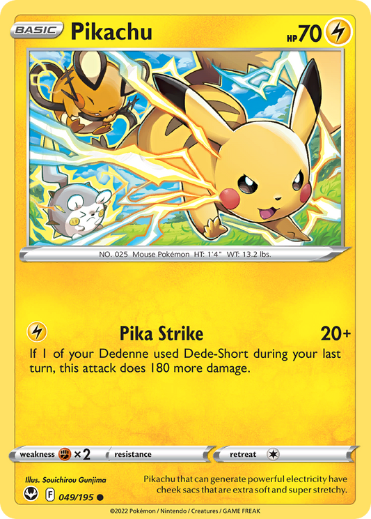 Pikachu 049/195 Common Silver Tempest