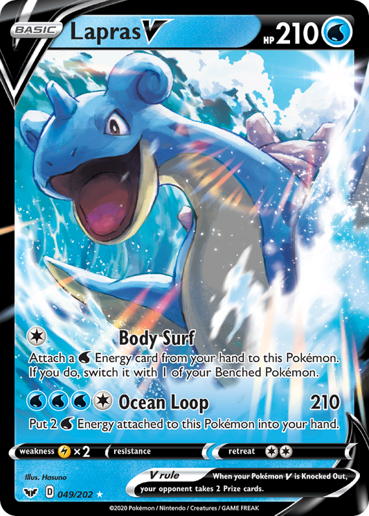 Lapras V 049/202 Rare Holo V Sword & Shield