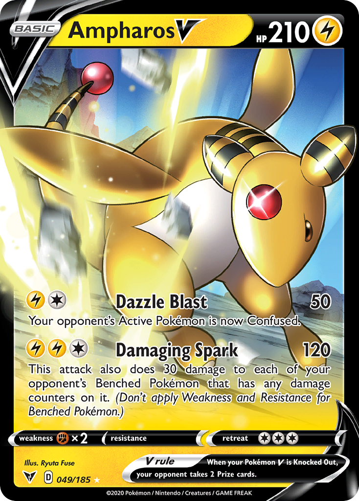 Ampharos V 049/185 Rare Holo V Vivid Voltage