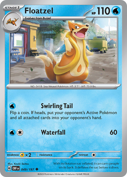 Floatzel 049/197 Uncommon Obsidian Flames