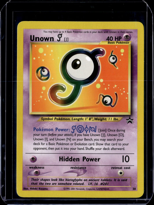 Unown [J] WoTC Promo #38/53 Normal Pokémon Card (front)