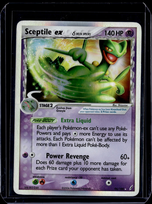 Sceptile ex (Delta Species) Crystal Guardians #96/100 Holofoil Pokémon Card (front)