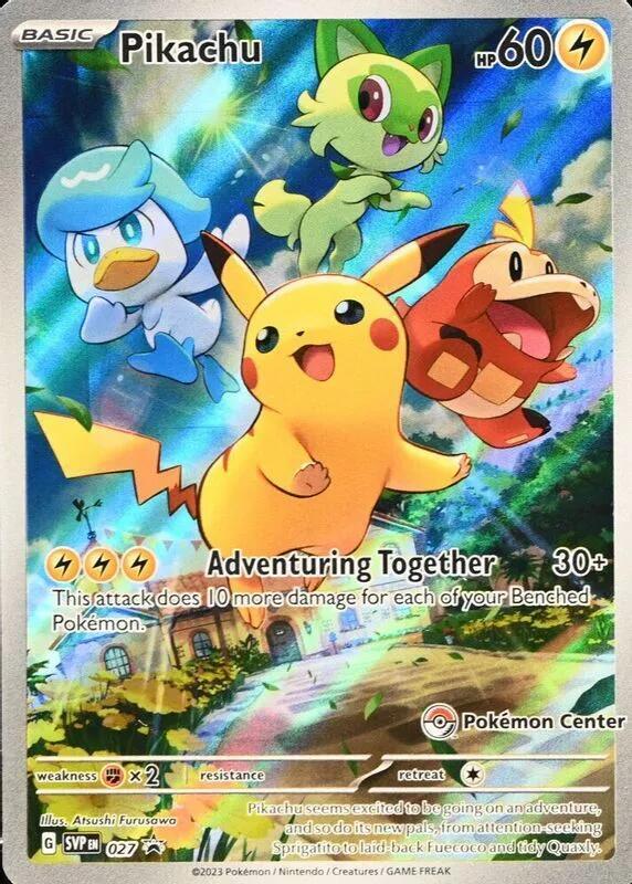 Pikachu - 027 (Pokemon Center Exclusive) - 027 Promo SV: Scarlet & Violet Promo Cards