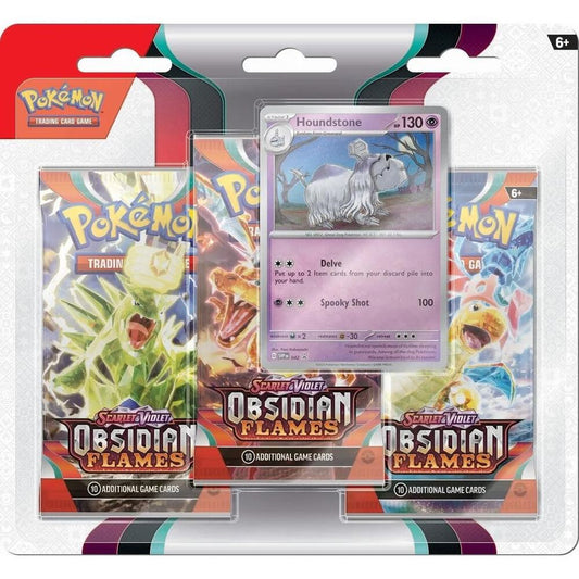 Obsidian Flames 3 Pack Blister [Houndstone] - SV03: Obsidian Flames