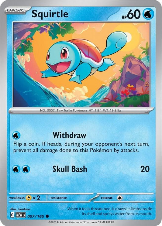 Squirtle - 007/165 007/165 Common Scarlet & Violet 151 Pokémon card