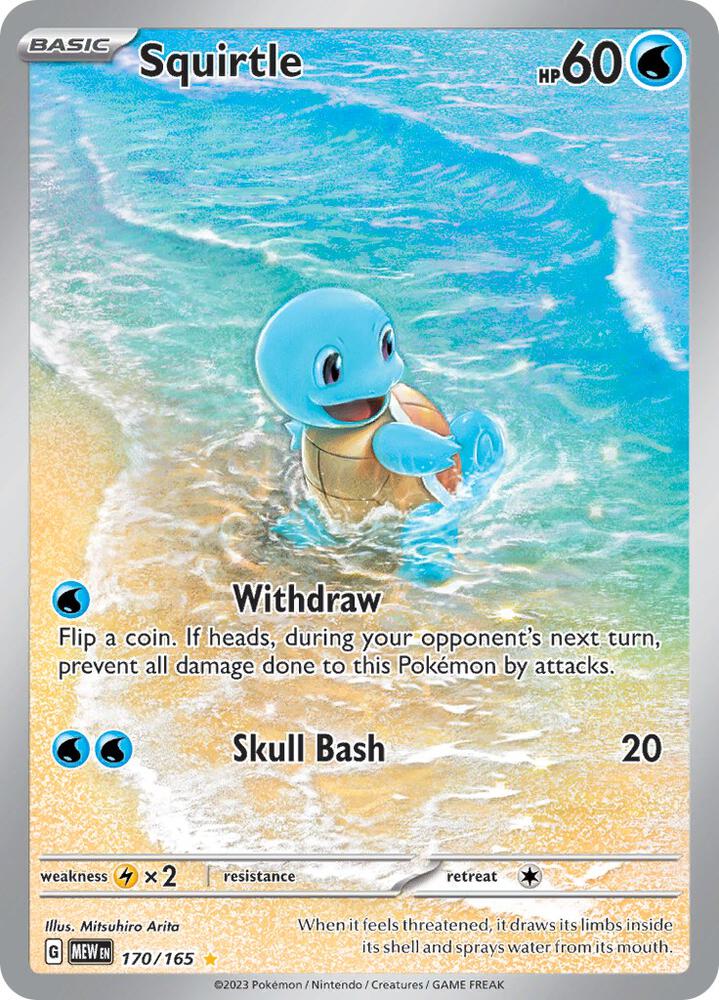 Squirtle - 170/165 170/165 Illustration Rare Scarlet & Violet 151 Pokémon card