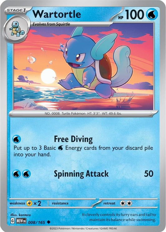 Wartortle - 008/165 008/165 Uncommon Scarlet & Violet 151 Pokémon card