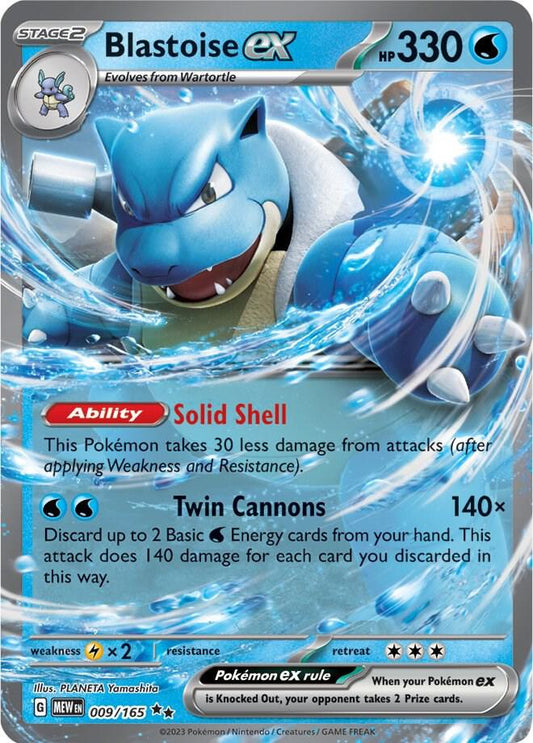 Blastoise ex - 009/165 009/165 Double Rare Scarlet & Violet 151 Pokémon card