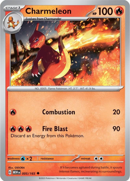 Charmeleon - 005/165 005/165 Uncommon Scarlet & Violet 151 Pokémon card
