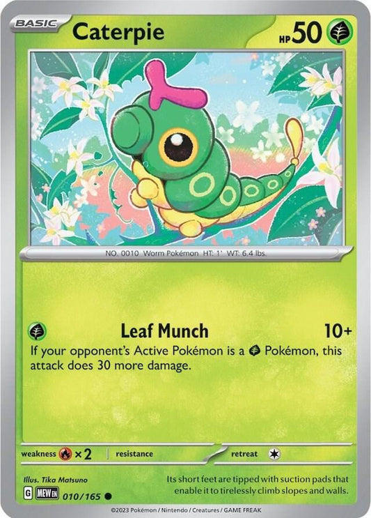 Caterpie - 010/165 010/165 Common Scarlet & Violet 151 Pokémon card