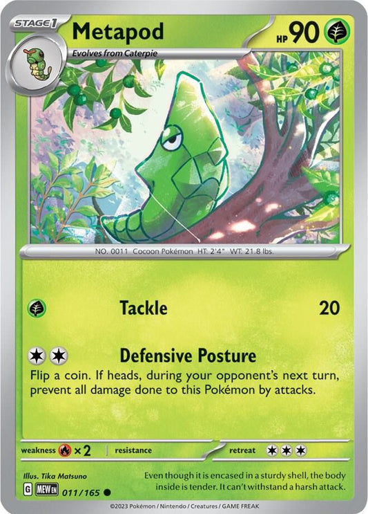 Metapod 011/165 Common Scarlet & Violet 151 Pokémon card