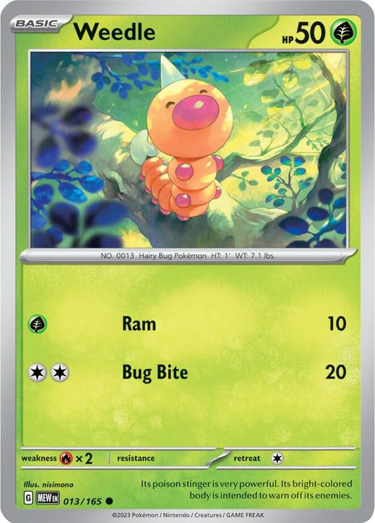 Weedle 013/165 Common Scarlet & Violet 151 Pokémon card