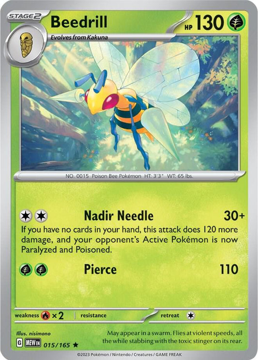 Beedrill 015/165 Rare Scarlet & Violet 151 Pokémon card