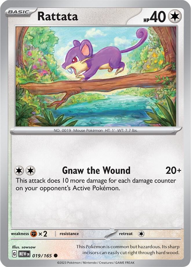 Rattata 019/165 Common Scarlet & Violet 151 Pokémon card