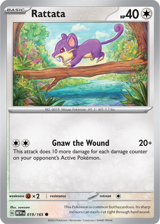 Rattata 019/165 Common Scarlet & Violet 151 Pokémon card
